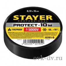 Изолента ПВХ 15 мм х 10 м, 5 000 В STAYER  PROTECT-10 черная