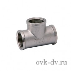 Тройник резьбовой латунный никелированный 1/2" FFF Vieir