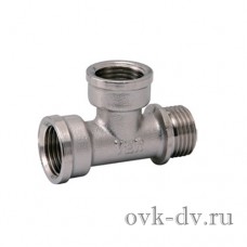 Тройник резьбовой латунный никелированный 1/2" FFM Vieir