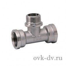 Тройник резьбовой латунный никелированный 1/2" FMF Vieir