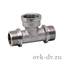 Тройник резьбовой латунный никелированный 1/2" MFM Vieir