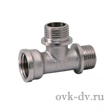 Тройник резьбовой латунный никелированный 1/2" FMM Vieir