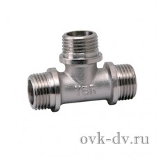 Тройник резьбовой латунный никелированный 1/2" MMM Vieir