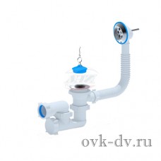 Сифон для ванны регулируемый с выпуском и переливом 1½" Е150 Анипласт