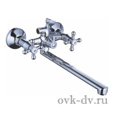 Смеситель Антей серия Дельта для ванны, с 2 рукоятками, с изливом L30см (237333-ANT)
