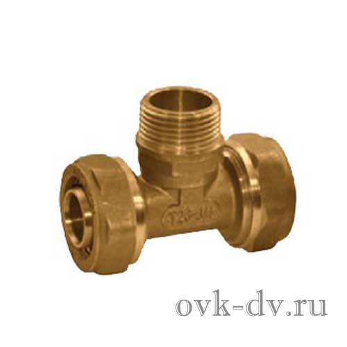 Тройник обжимной с наружной резьбой 20×1/2″ (TM) HS Метапол