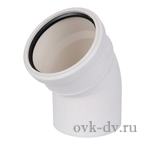 Отвод PP Comfort Plus D 110 х 45 градусов белый Синикон